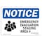 Signmission OSHA Notice, 5" Height, Emergency Evacuation Staging Sign With Symbol, 7" X 5", Landscape OS-NS-D-57-L-11799 - alternate 1